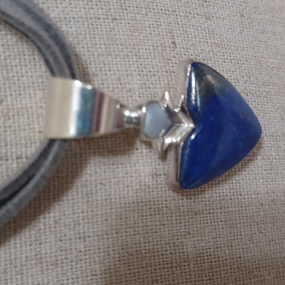 Jay King Lapis and Blue Agate Pendant with Suede Cord Necklace NEW - Picture 3 of 8